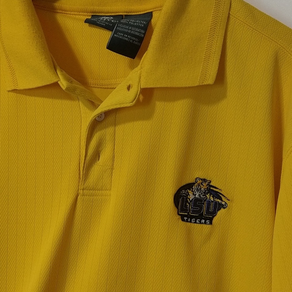 Mens large yellow LSU polo